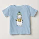 Adorables Christmas Snowman Baby T - Shirt<br><div class="desc">Süße kleine Cartoon Schneemann-Bild auf einem T - Shirt. Ideal für ein Baby zu Weihnachten.</div>