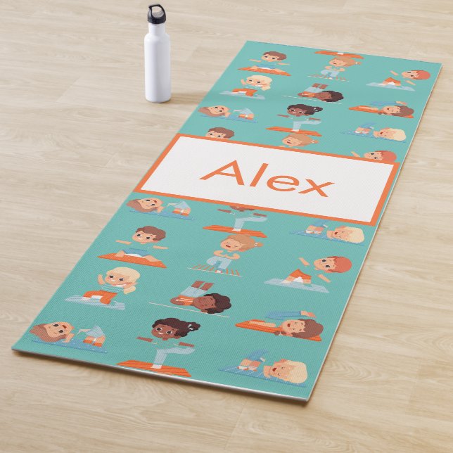Adorables Custom Kids Doing Yoga Mat Yogamatte (Beispiel)