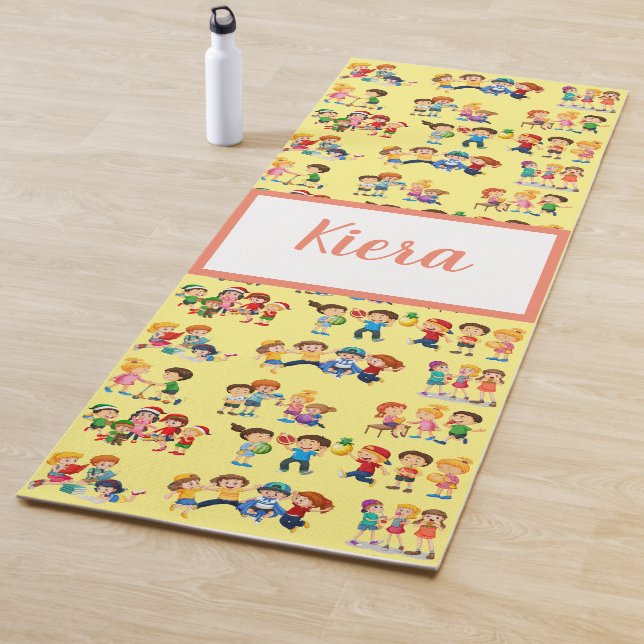 Adorables Custom Kids Playing Yoga Yogamatte (Beispiel)