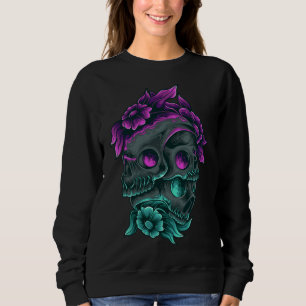 Adorables Day of the Dead 3 Lila & Blue Skulls Sweatshirt