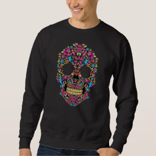 Adorables Day of the Dead Colorful Skull Sweatshirt