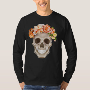 Adorables Day of the Dead Skull Calavara Blume T T-Shirt