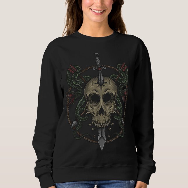 Adorables Day of the Dead Skull Sword Sweatshirt (Vorderseite)