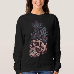 Adorables Day of the Dead Skull with Cactus Sweatshirt