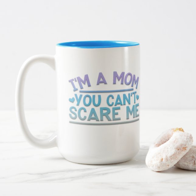 Adorables Funny, ich bin eine Mama Zwei-Tonen-Kaff Zweifarbige Tasse (Mit Donut)