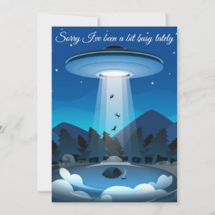 Adorables Funny UFO Abduction Card Dankeskarte