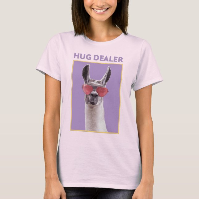Adorables Llama Liebe Niedlich Hug Dealer T - Shir T-Shirt (Vorderseite)
