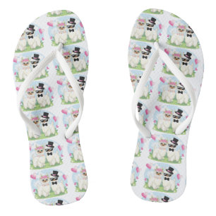 Adorables Llama Liebe Niedlich Llama Couple Flip Flops