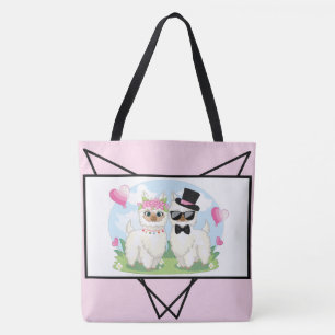Adorables Llama Liebe Niedlich Llama Couple Tote B