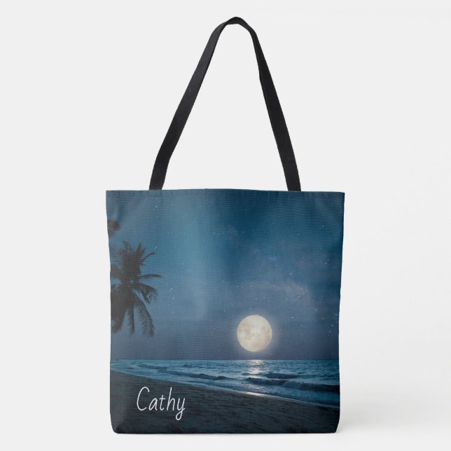 Adorables Moonlight Beach Custom Totbeutel (Vorderseite)