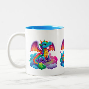Adorables Niedlich Dragon Cartoon Zweifarbige Tasse