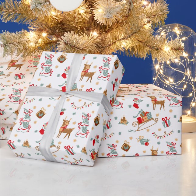 Adorables Niedliches Hirsch Geschenkpapier (Feiertage)