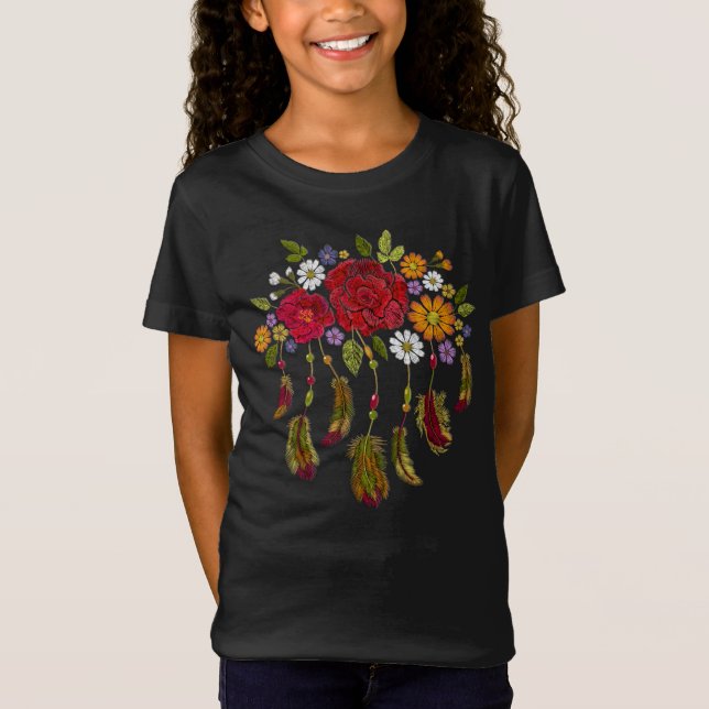 Adorables Rose & Feathers T - Shirt (Vorderseite)