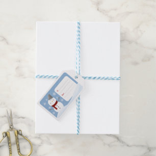 Adorables Snowman mit Hut und Scarf Geschenkanhänger