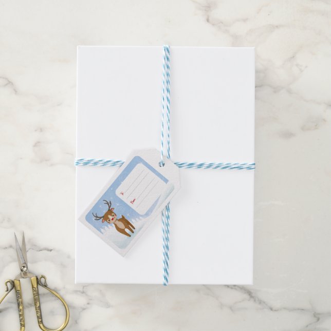 Adorables Süsse Santa's Rentier Geschenkanhänger (Mit Garn)