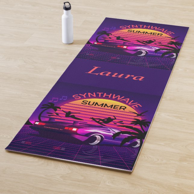 Adorables Synthwave/Vaporwave Retro 80er Yoga Mat Yogamatte (Beispiel)