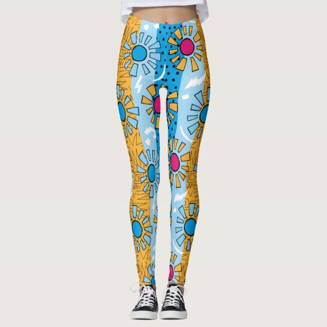Adorables Synthwave/Vaporwave Style Yoga Leggings (Vorderseite)