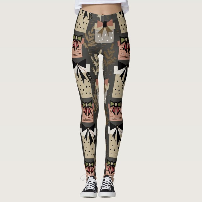 Adorables Weihnachten präsentiert verspielte Farbe Leggings (Vorderseite)