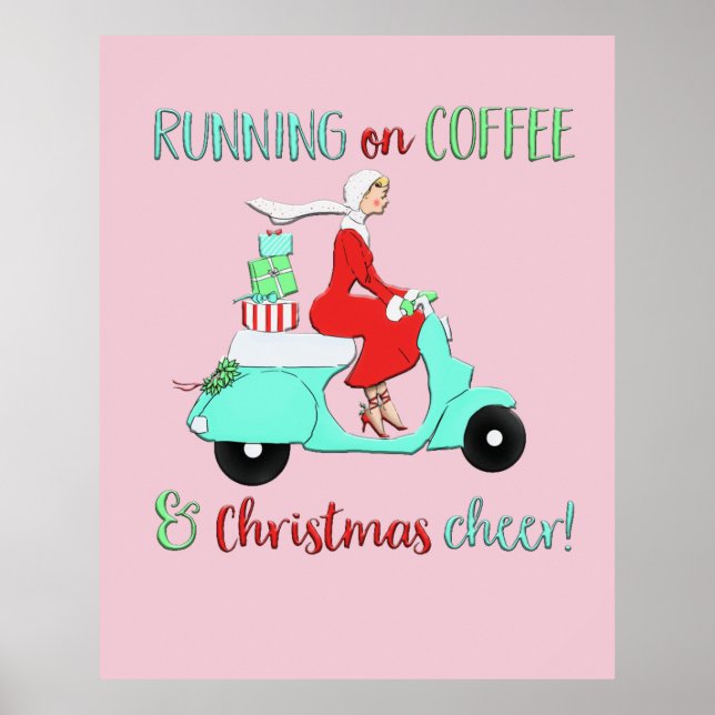 Adorables Weihnachtskaffee und Heiterkeit Poster (Vorne)