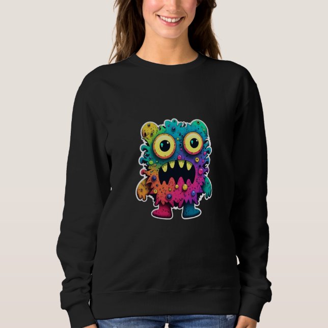 Adorably cute colorful monster character  12 sweatshirt (Vorderseite)