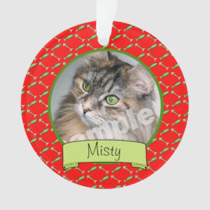 Adoranle Kitty-Katzen-Foto und Name Ornament