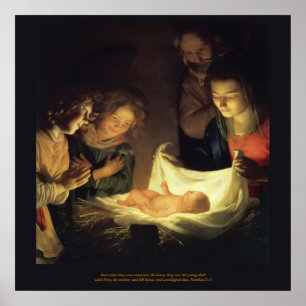 Adoration des Kindes - Honthorst c1622 Poster