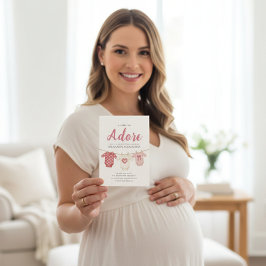 Adore A Girl Baby Shower Invitation Einladung