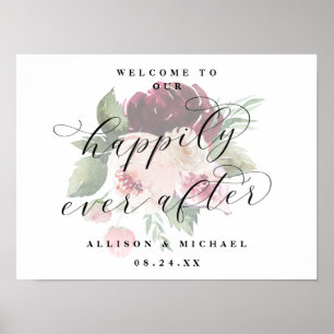 Adore Floral glücklich je nach Hochzeit unterzeich Poster