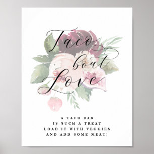 Adore Floral Taco Bout Liebe Hochzeit Poster