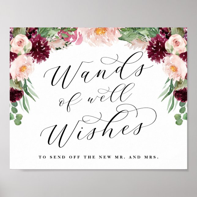 Adore Floral Wand Streamers senden Hochzeitszeiche Poster (Vorne)