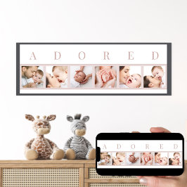 ADORED 6 Foto Collage Pink und White Baby Picture Poster