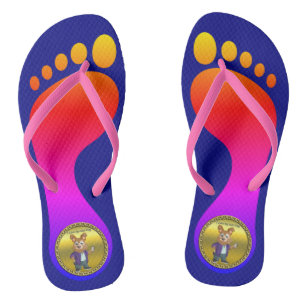Adorful spielerischer Cartoon Hundestudent in eine Flip Flops