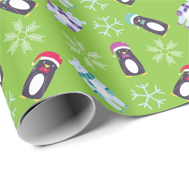 Adorible Eisbär und Pinguin-Packpapier Geschenkpapier (Rolleneckpunkt)