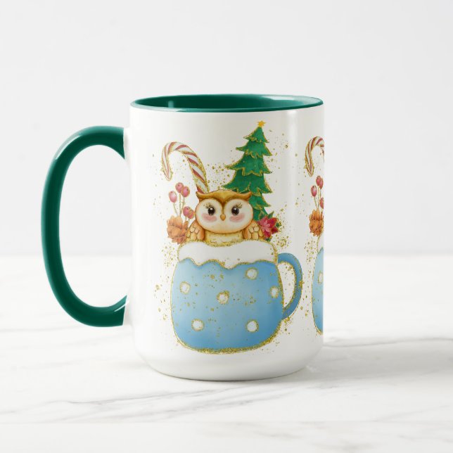Adorieren Weihnachten Niedliche Owl Tasse (Links)