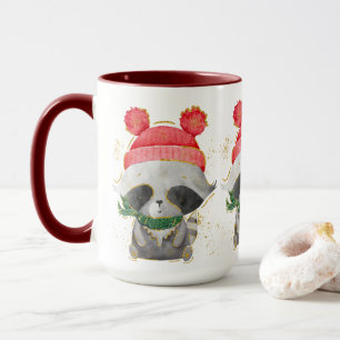 Adorieren Weihnachten Winter Raccoon Kaffee Tasse
