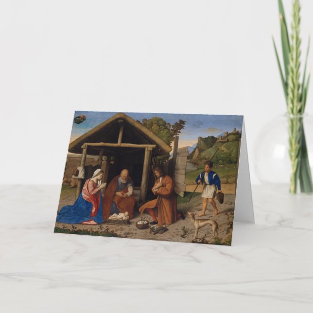 Adoring Shepherds Feiertagskarte (Vorderseite)