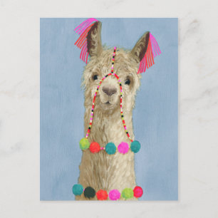Adorned Llama - Beige Postkarte
