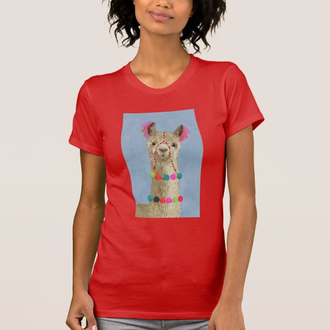 Adorned Llama - Beige T-Shirt (Vorderseite)