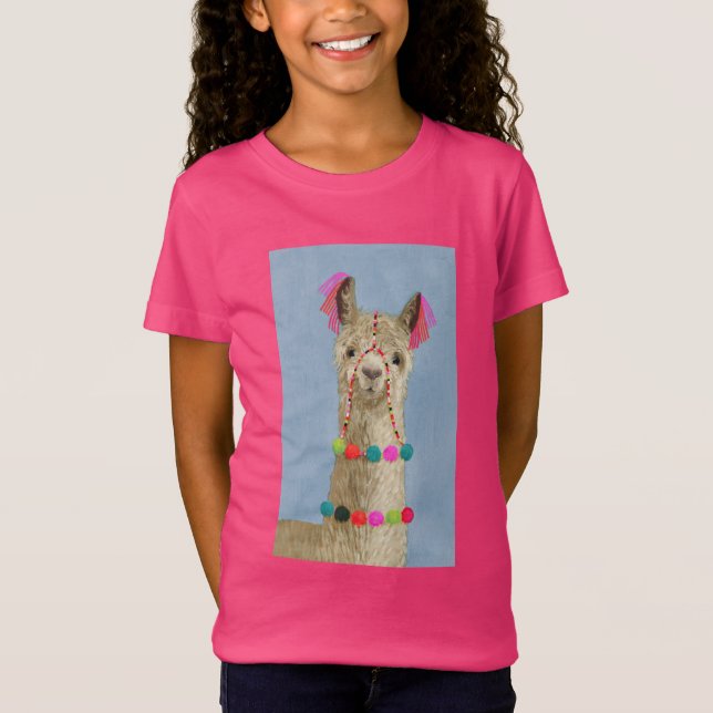 Adorned Llama - Beige T-Shirt (Vorderseite)
