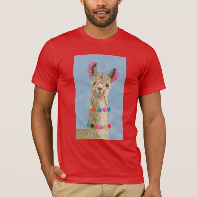 Adorned Llama - Beige T-Shirt (Vorderseite)