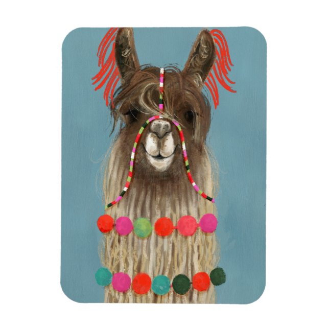Adorned Llama - Brown Magnet (Vertikal)