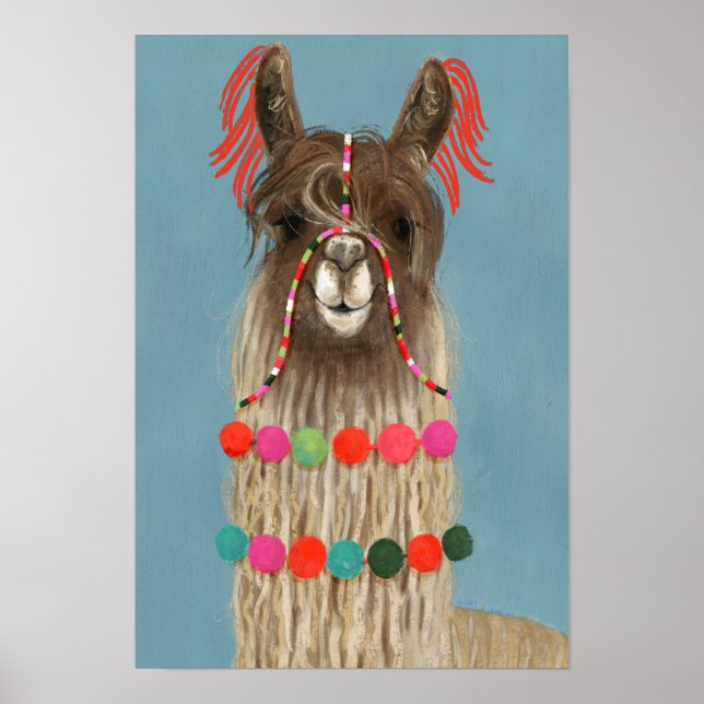 Adorned Llama - Brown Poster (Vorne)