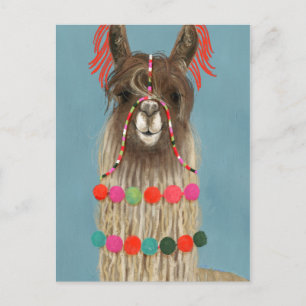 Adorned Llama - Brown Postkarte
