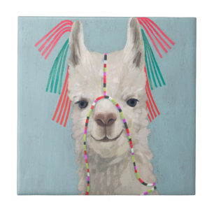 Adorned Llama - White Fliese