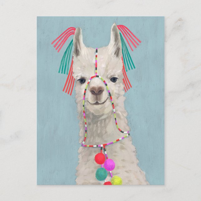 Adorned Llama - White Postkarte (Vorderseite)