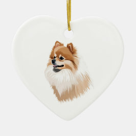 Adorno cerámico perro Pomerania Keramik Ornament