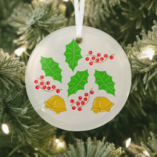 Adorno De Cristal Circular Feliz Navidad Ornament Aus Glas