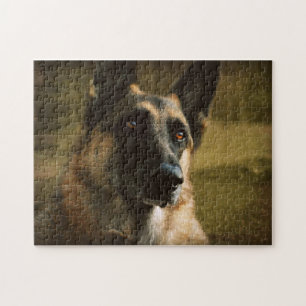 Adoroing Schäferhund-Foto Puzzle