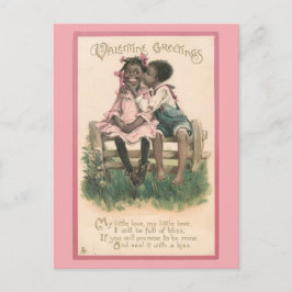 Adortable African American Couple Vintag Valentine Postkarte