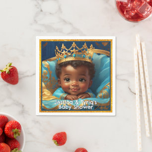 Adortable African Prince Royal Baby Shower/Birthda Serviette